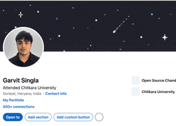 Screenshot of Garvit's LinkedIn profile